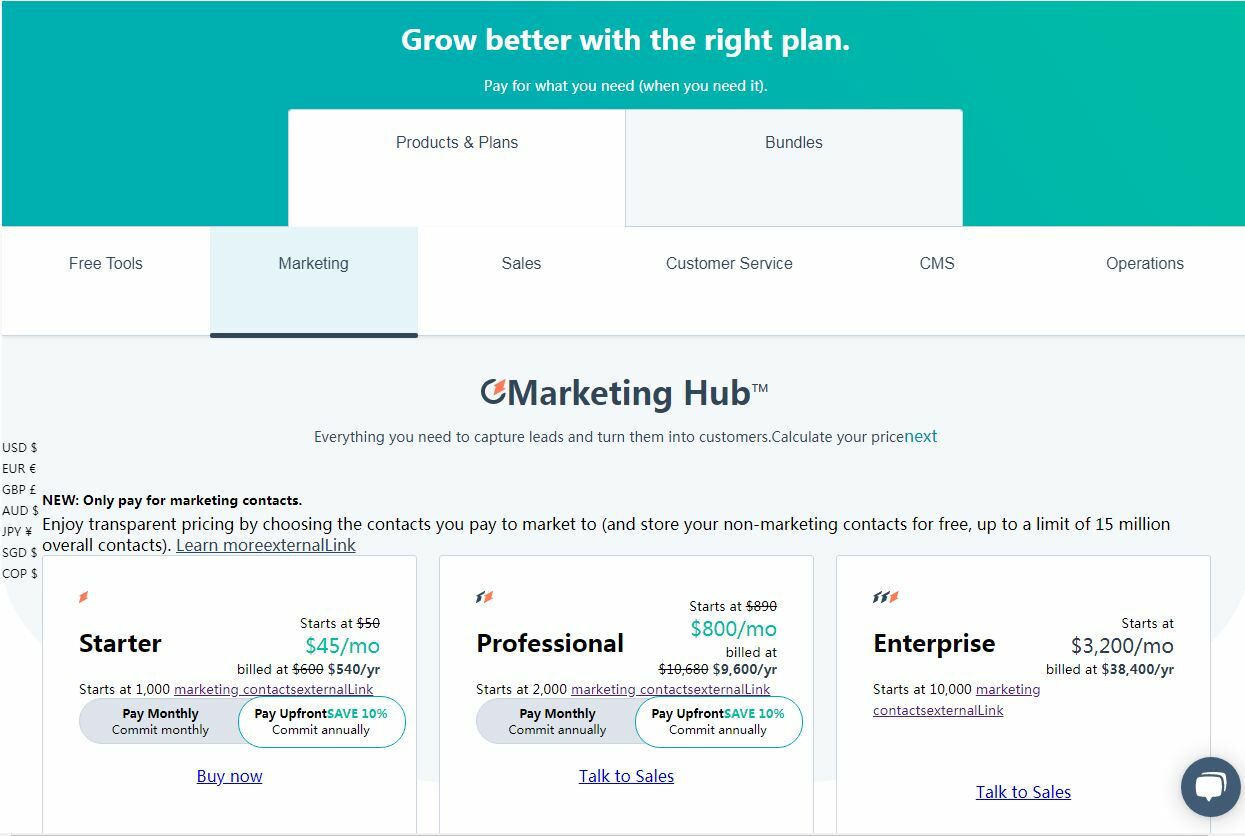 Hubspot价格